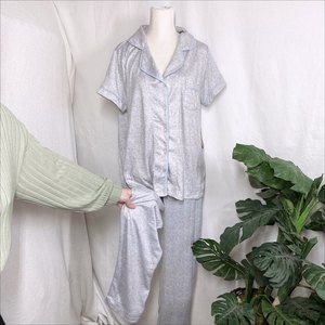 NWT Born Lounge Sleep Set Cozy Soft Button Up Top & Lounge Pants Sleepwe…